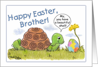 Happy Easter for Brother Turtle Admires Easter Egg card
