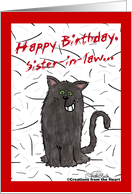 Shedding Cat Humor Happy Birthday for Sister-in-Law card