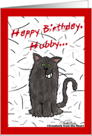 Shedding Cat Humor Happy Birthday for Husband card