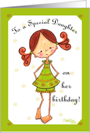 Red Haired and Freckled Birthday for Daughter card