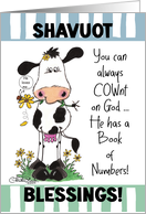 Shavuot Blessings COWnt on God Cow with Flower card