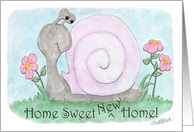 New Address Announcement Snail Home Sweet New Home card