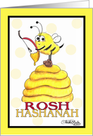 Rosh Hashanah Bee with Apple and Honey card
