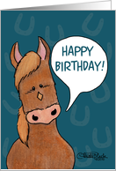 Happy Birthday Talking Horse card