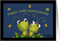 20th Anniversary Grasshopper Couple and Lightning Bugs card