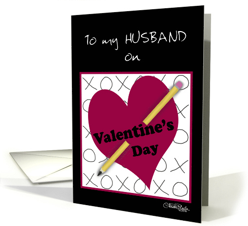 Happy Valentine's Day to Husband Pencil and Heart card (559275)