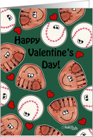 Happy Valentine’s Day Baseball and Glove Characters card