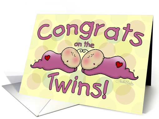 Congratulations on the Twin Girls- Sleeping Babies card (562261)
