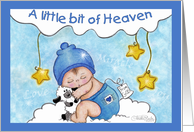 Baby Announcement for Boy A Little Bit of Heaven card