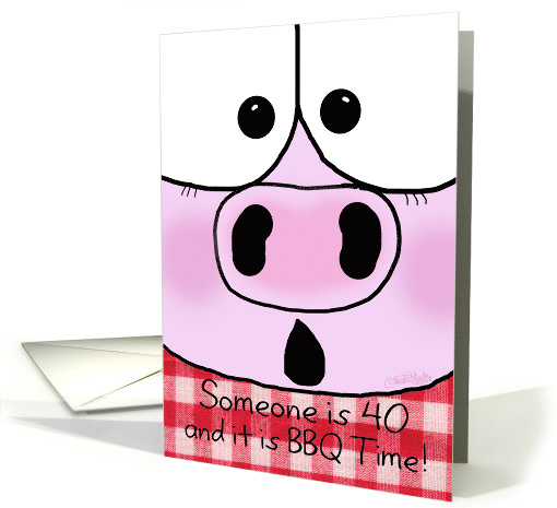 40th Birthday BBQ Invitation Pig Out card (563137)
