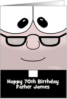 Customizable 70th Birthday for Older Minister Priest or Reverend James card