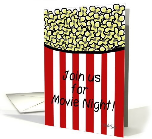 Movie Night Invitation-Popcorn card (567911)