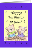 Two Instrumental Bears-Birthday card