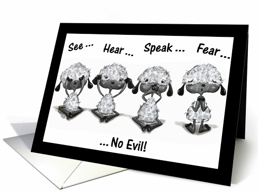No Evil Sheep-Religious Blank Note card (61336)