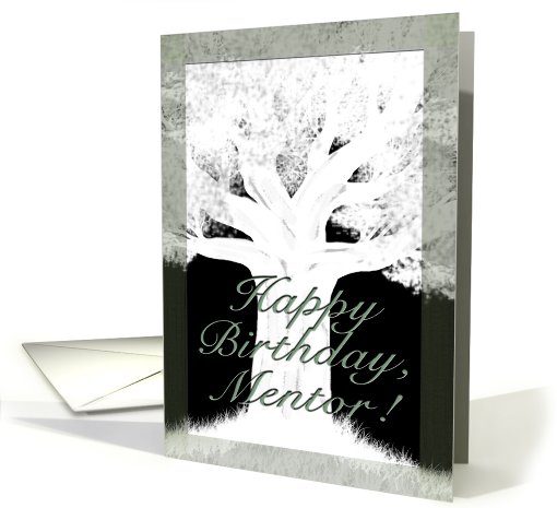 Tree Silhouette-Birthday for Mentor card (624307)