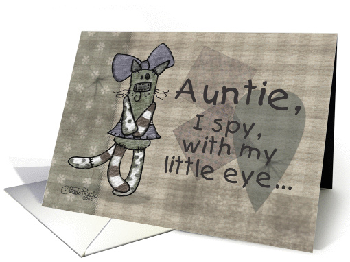 Primitive Kitty- Birthday for Auntie card (668279)