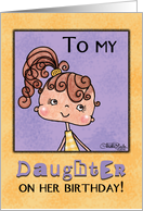 Happy Birthday to Daughter- Little Brown Eyed Girl card