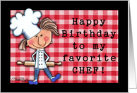 Happy Birthday for Chef- Chef with Rolling Pin card