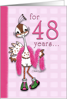 Happy Birthday 48 Year Old Woman -Fancy Peahen card