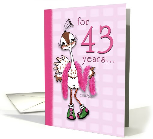 Happy Birthday 43 Year Old Woman -Fancy Peahen card (786751)