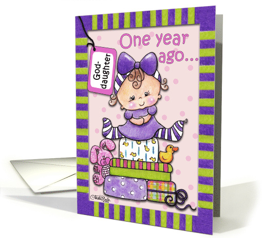 Goddaughter's First Birthday Baby and Gifts card (801233)
