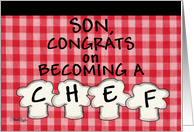 Congratulations on Becoming a Chef for Son -Chef Hats card