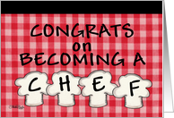 Congratulations on Becoming a Chef -Chef Hats card