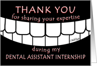 Thank You from Dental Assistant Intern Teeth card