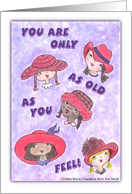 Young Ladies in Red Hat -Happy Birthday card