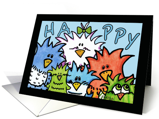 Birthday for Co-worker Group of Birds Happy Birdday! card (822420)