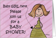 Baby Shower for Girl Invitation- Expectant Mother-Pinks card