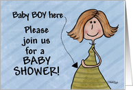 Baby Shower for Boy Invitation- Expectant Mother-Blues card