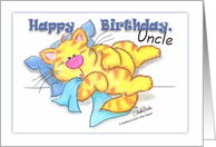 Chubby Orange Tabby Birthday-Uncle card