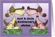 Happy Anniversary to Aunt and Uncle- Kissing Hound Dogs card