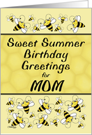 Happy Summertime Birthday to Mom- Bees and Honeycomb design card