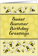 Happy Summertime Birthday- Bees and Honeycomb design card