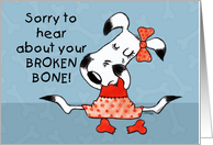 Sorry to hear about your Broken Bone-Get Well- Millie Ann dog character card