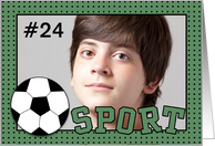 Soccer Sport- Customizable Photo Card