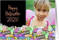 Happy Halloween 2023 Photo Card Customizable Photo Card Candy Galore card