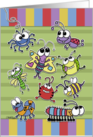 Happy Birthday for Grandson-Silly Googly-eyed Bugs Collage card