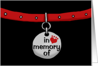 Loss of Pet Sympathy In Memory Collar Black Background card