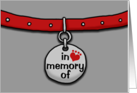 Loss of Pet Sympathy In Memory Collar Gray Background card