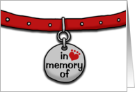 Loss of Pet Sympathy In Memory Collar White Background card