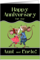 Happy Anniversary to Aunt and Uncle Two Dancing Mice card