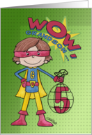 5th Birthday for Grandson Superhero Comic Style card