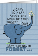 Pet Loss Sympathy for Horse-Elephant with Flowers card
