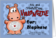 Valentine for Nephew Hippo and Chocolate Maze card