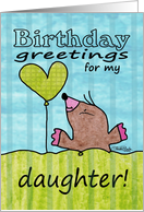 Happy Birthday for Daughter-Mole with Balloon card