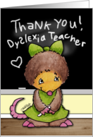 Thank You for Dyslexia Teacher- Mollie Mole at the Chalkboard card