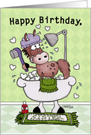 Happy Birthday for Sister-Horse Showered with Love card